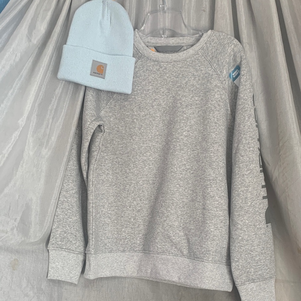 Carhartt Light Heather Gray Women's Crewneck Sweatshirt